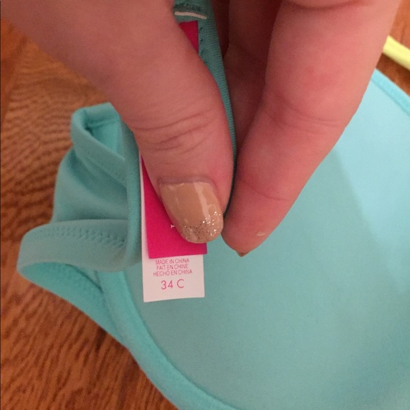 Sexy VS green and blue push up bikini top - Picture 6 of 6